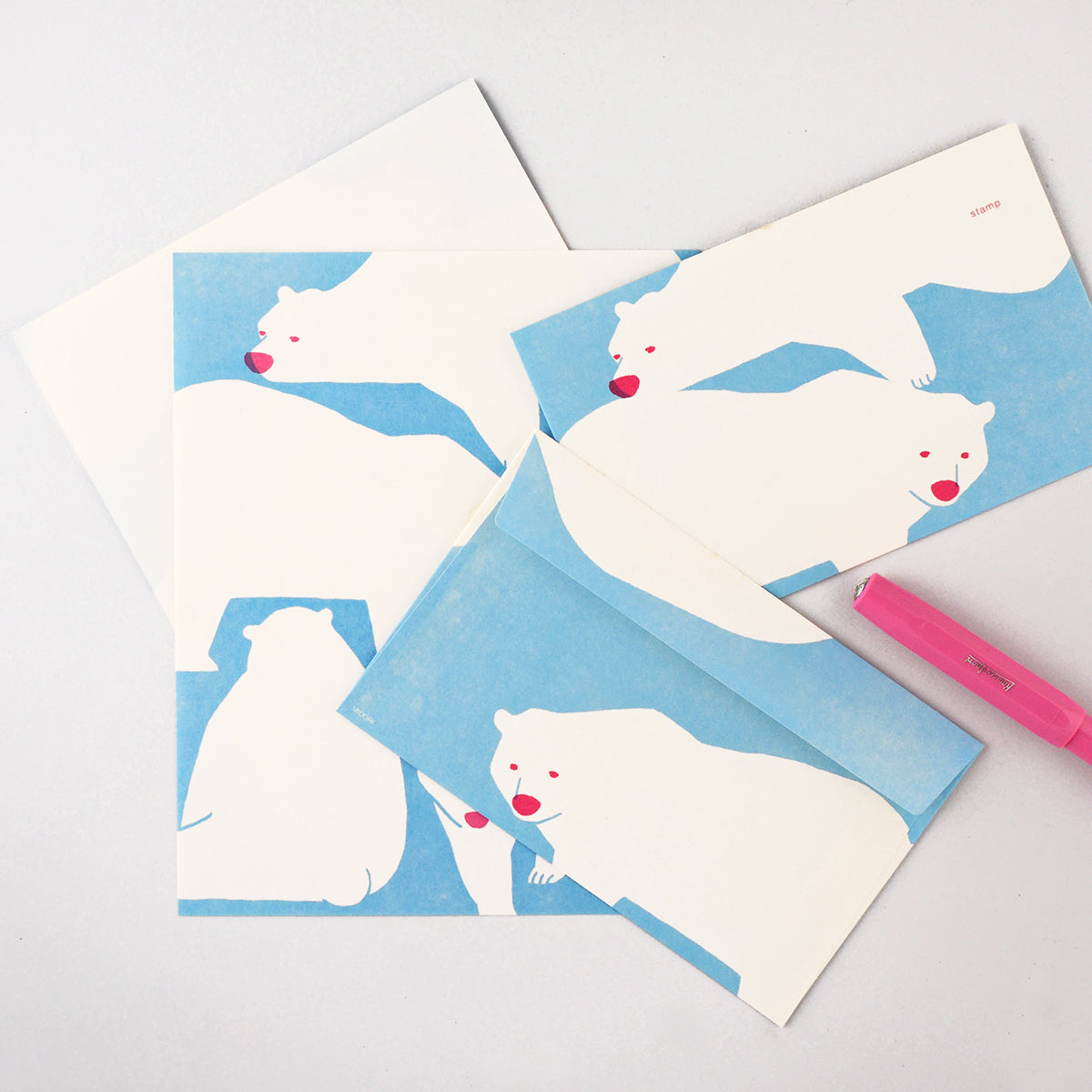 Midori Kimagure Polar Bear Letter Pad and Envelopes 