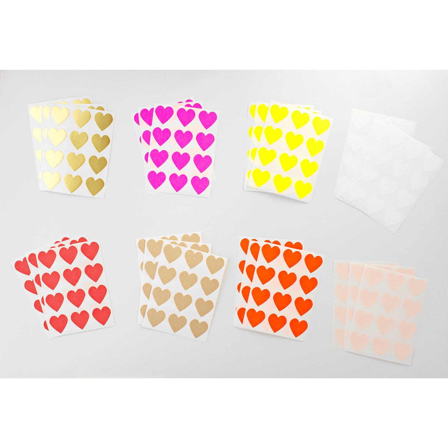Knot & Bow Heart Stickers Set of 36 | 8 Colors 