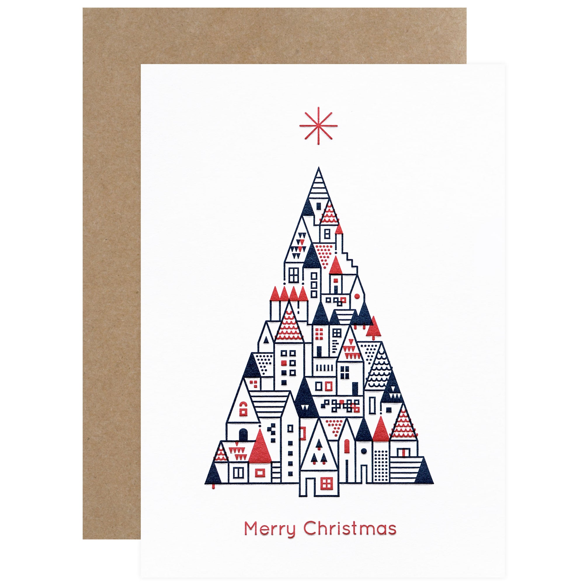 The City Works Letterpress Christmas Greeting Card 