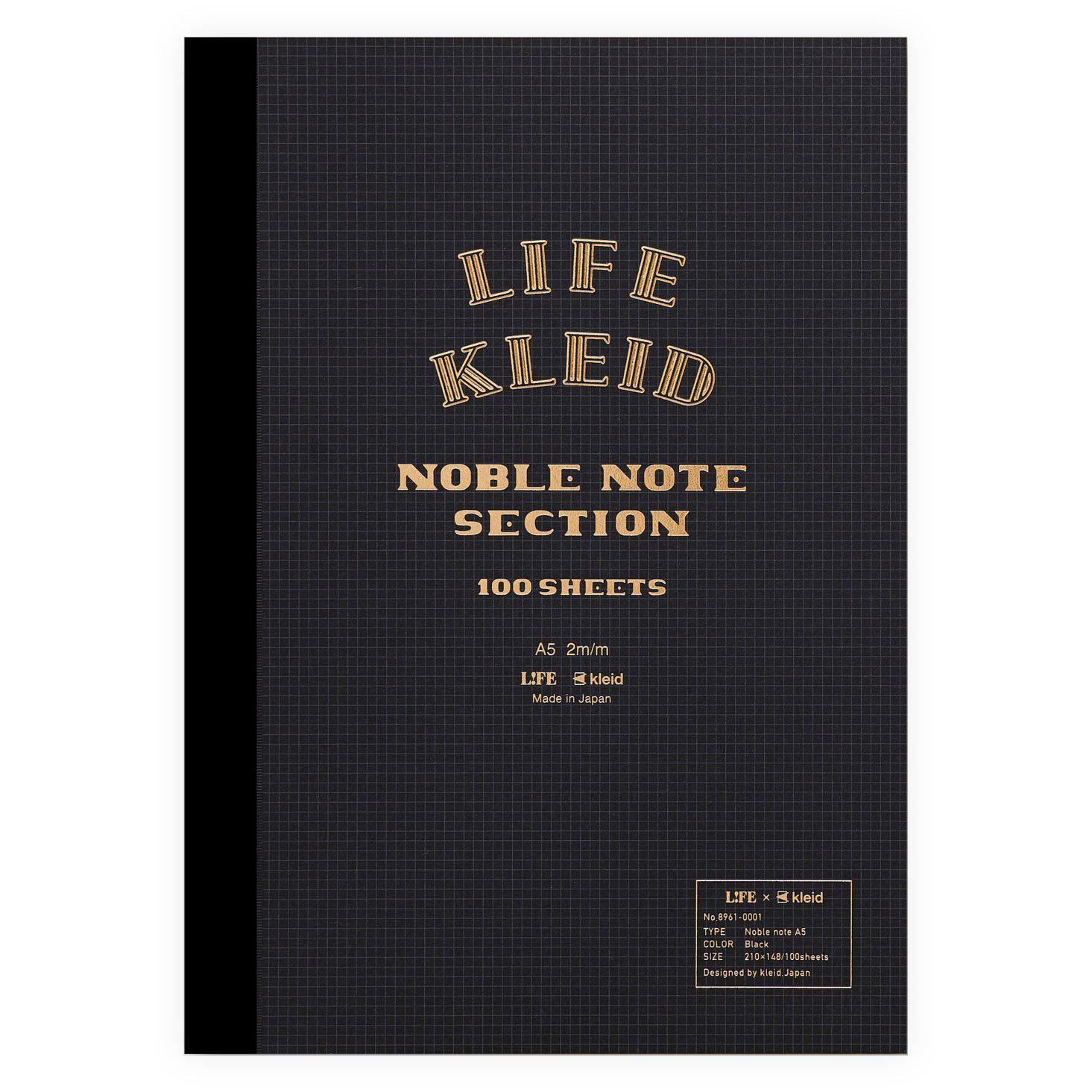 LIFE Kleid x LIFE Noble Note Notebook Black With Cream Pages 