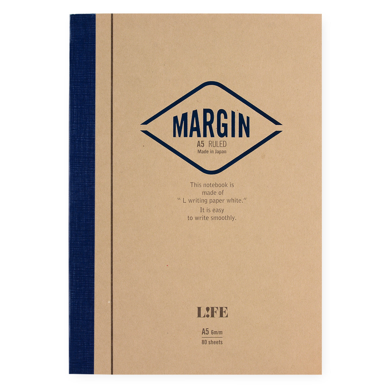 LIFE Stationery Margin A5 or B5 Notebook | Plain, Section or Ruled ruled / A5
