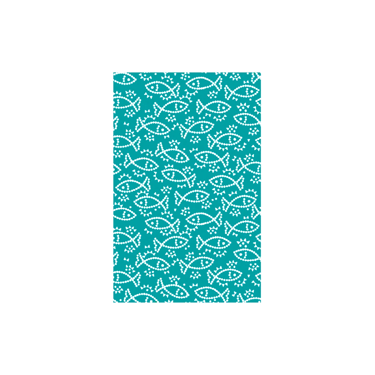 Shunkoen Mamimu Japanese Classic Motifs Mini Memo Notebook | Six Designs Fish on Turquoise
