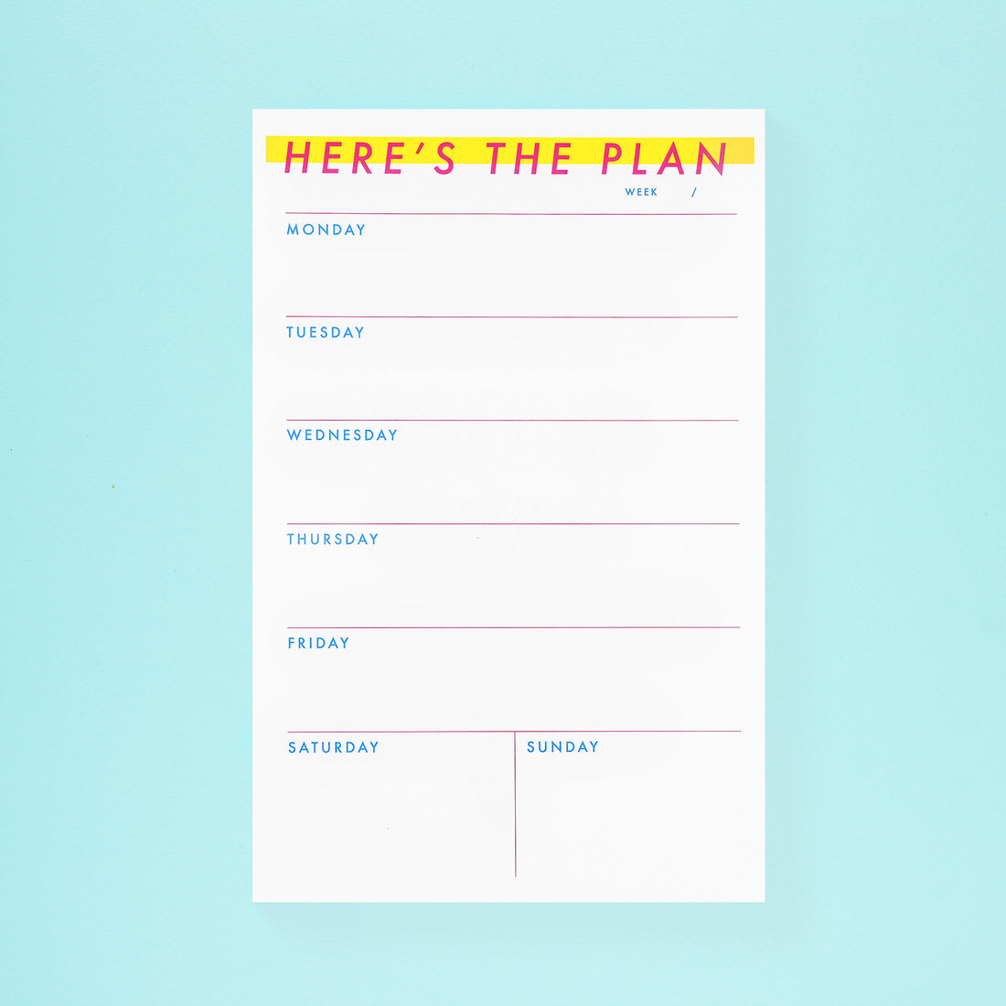 M.C. Pressure Here's The Plan Weekly Notepad GREER Chicago