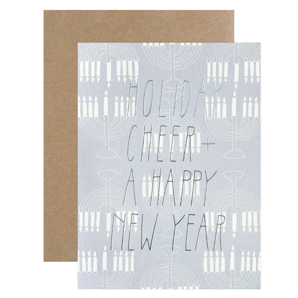 Hartland Brooklyn Holiday Cheer And A Happy New Year Menorahs Hanukkah Card 