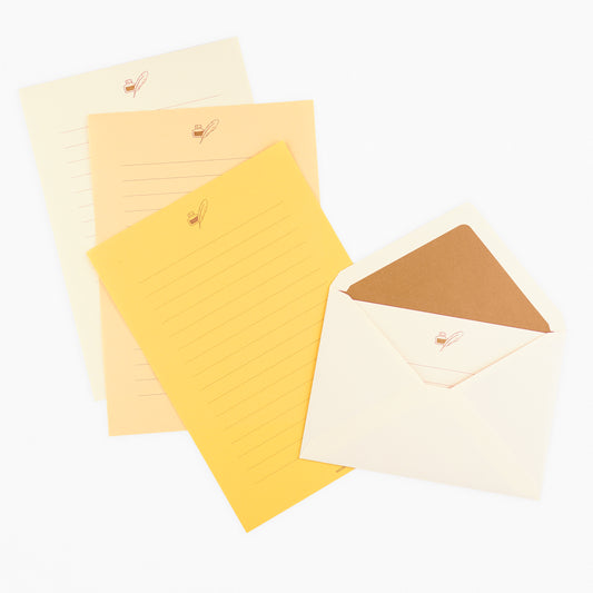 Midori Midori Letter Pad And Envelopes Giving A Color Gold 