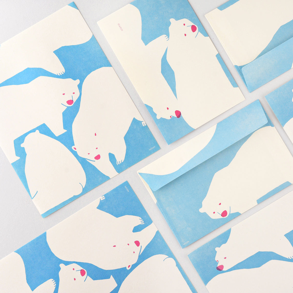 Midori Kimagure Polar Bear Letter Pad and Envelopes 