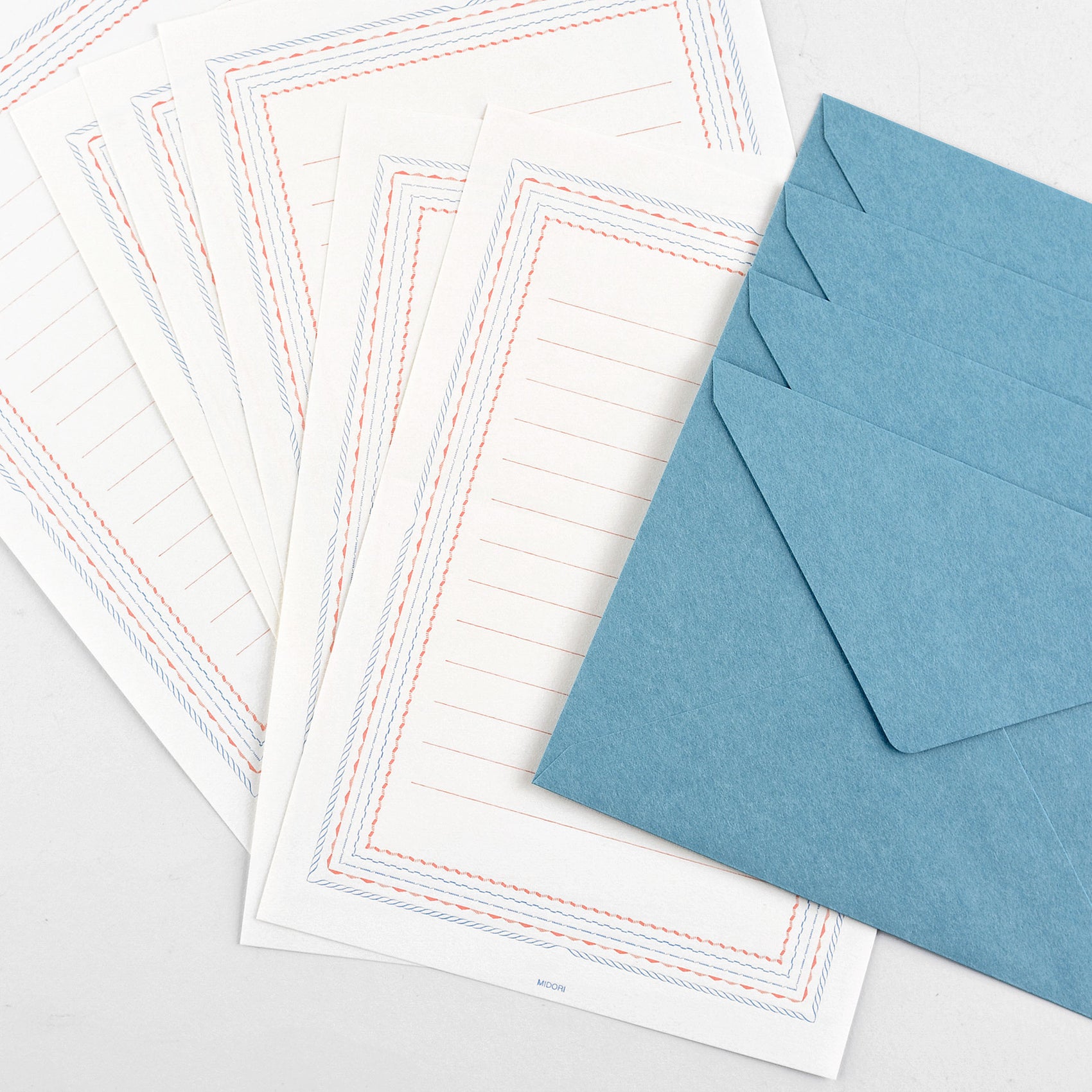 Midori Letterpress Frame Blue Letter Set 