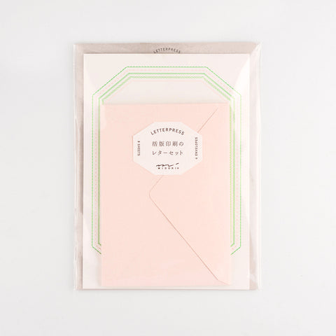 Midori Letterpress Frame Pink Letter Set 