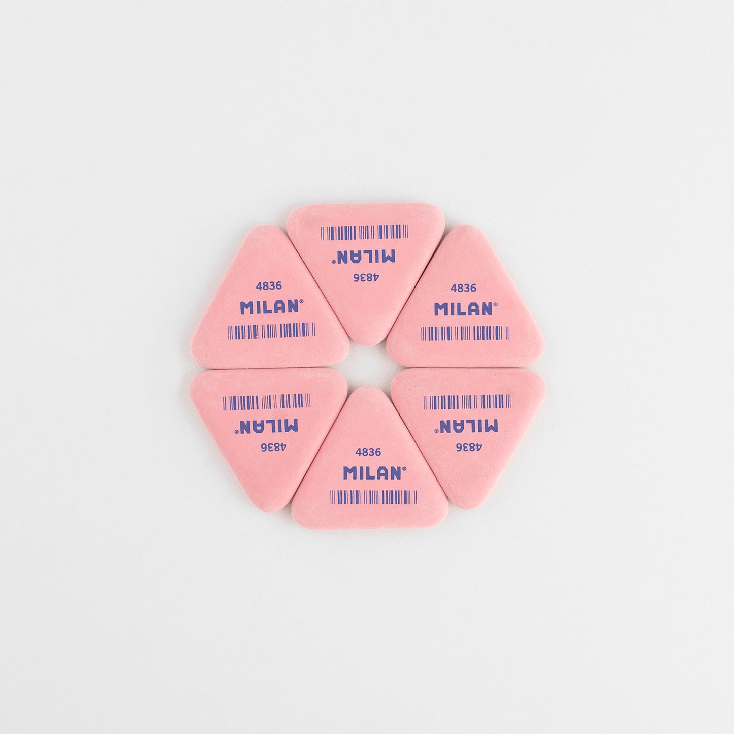 Milan 4836 Flexible Triangular Eraser | Blue, Pink or White Pink