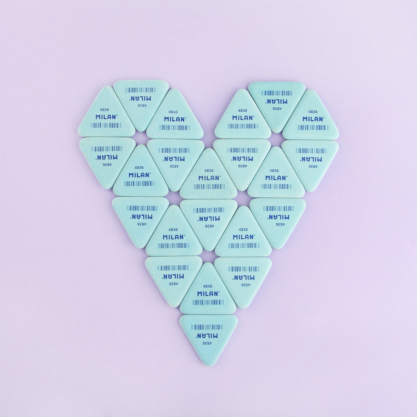 Milan 4836 Flexible Triangular Eraser | Blue, Pink or White Blue