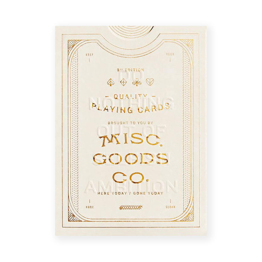 Misc. Goods Co. Ivory Playing Cards