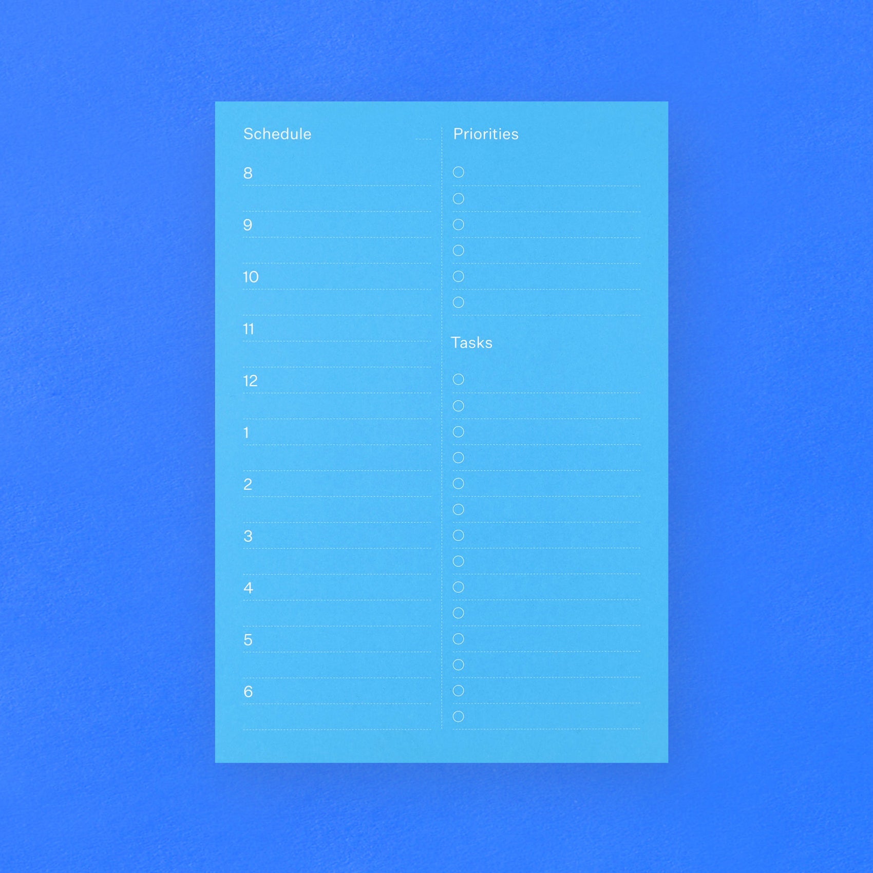 Desk Planner Notepad Schedule
