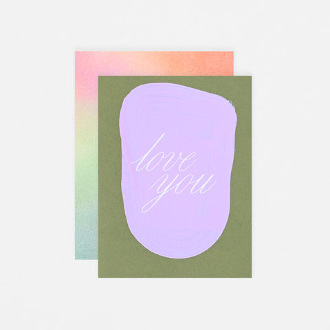 Moglea Lavender Love Hand-Painted Greeting Card 