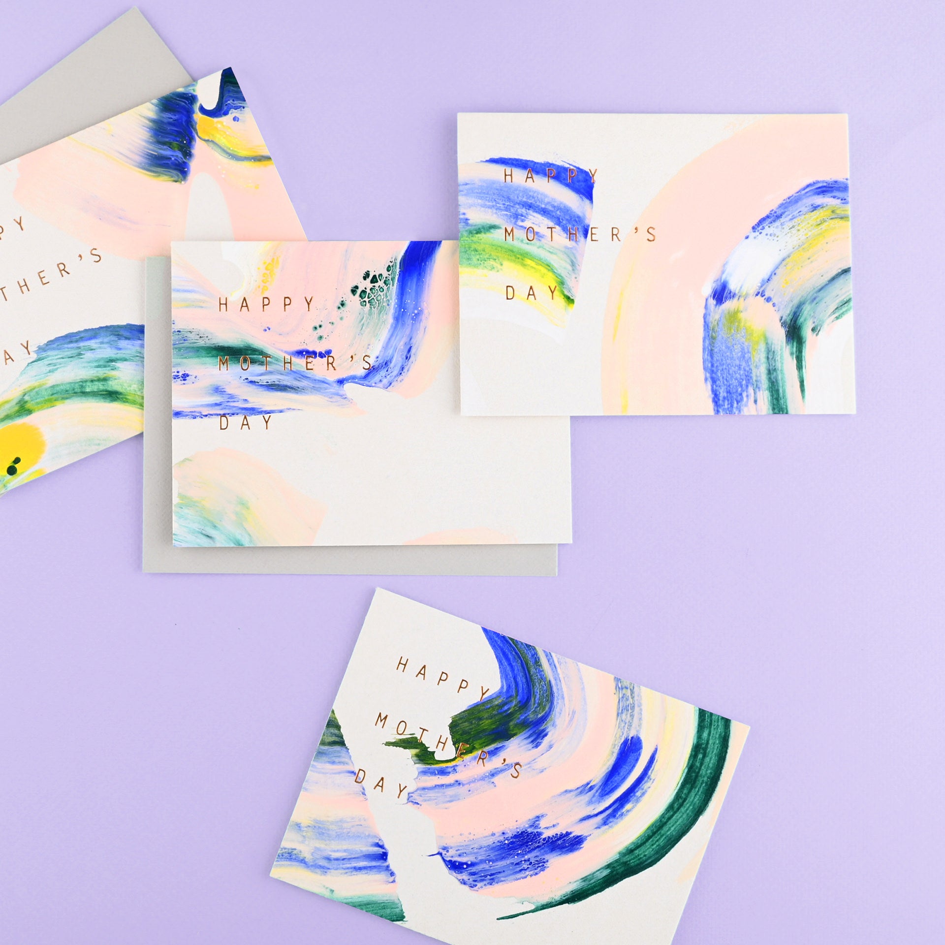 Null Mom Swirl Hand-Painted Mother's Day Card 