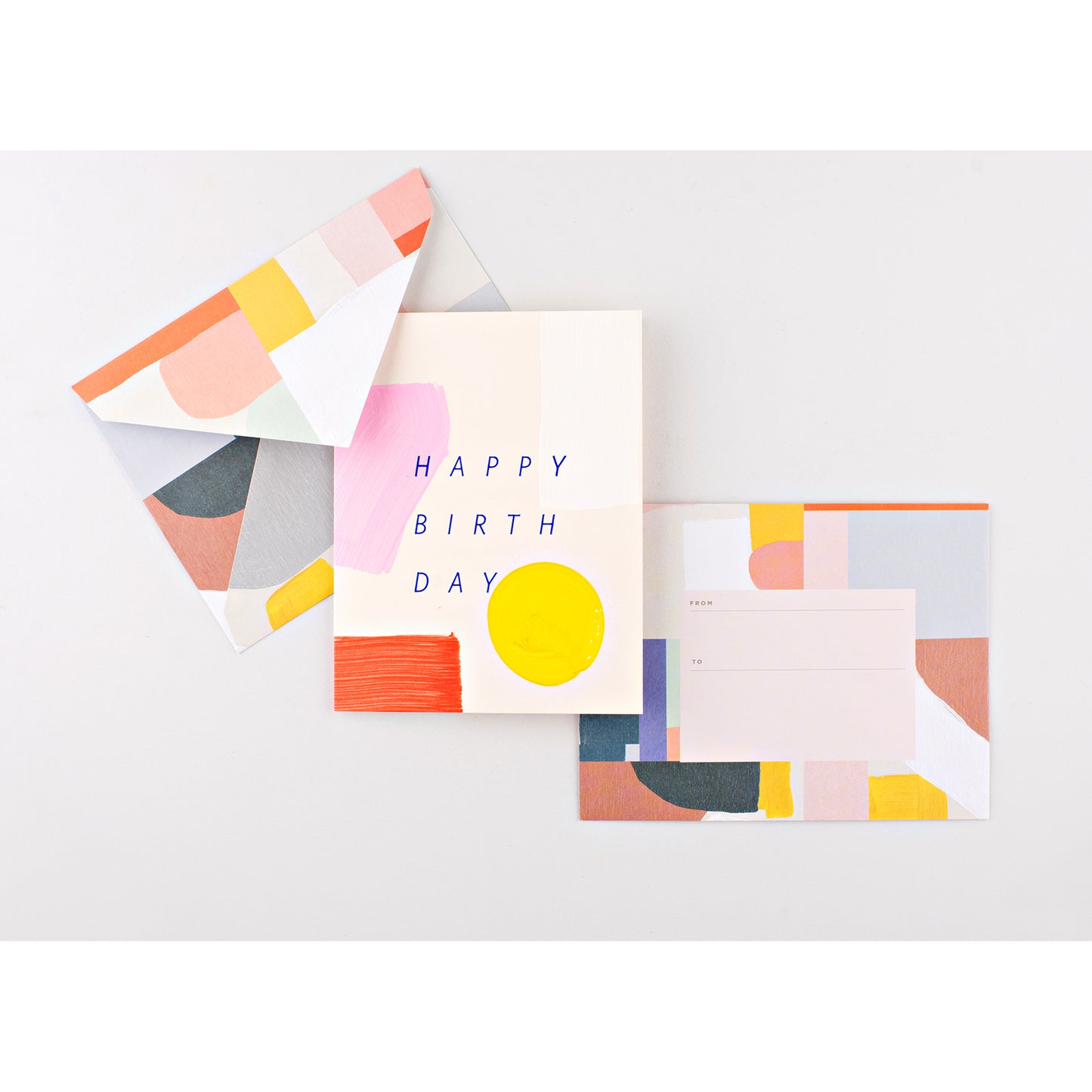 Moglea Spectrum Hand-Painted Birthday Card 