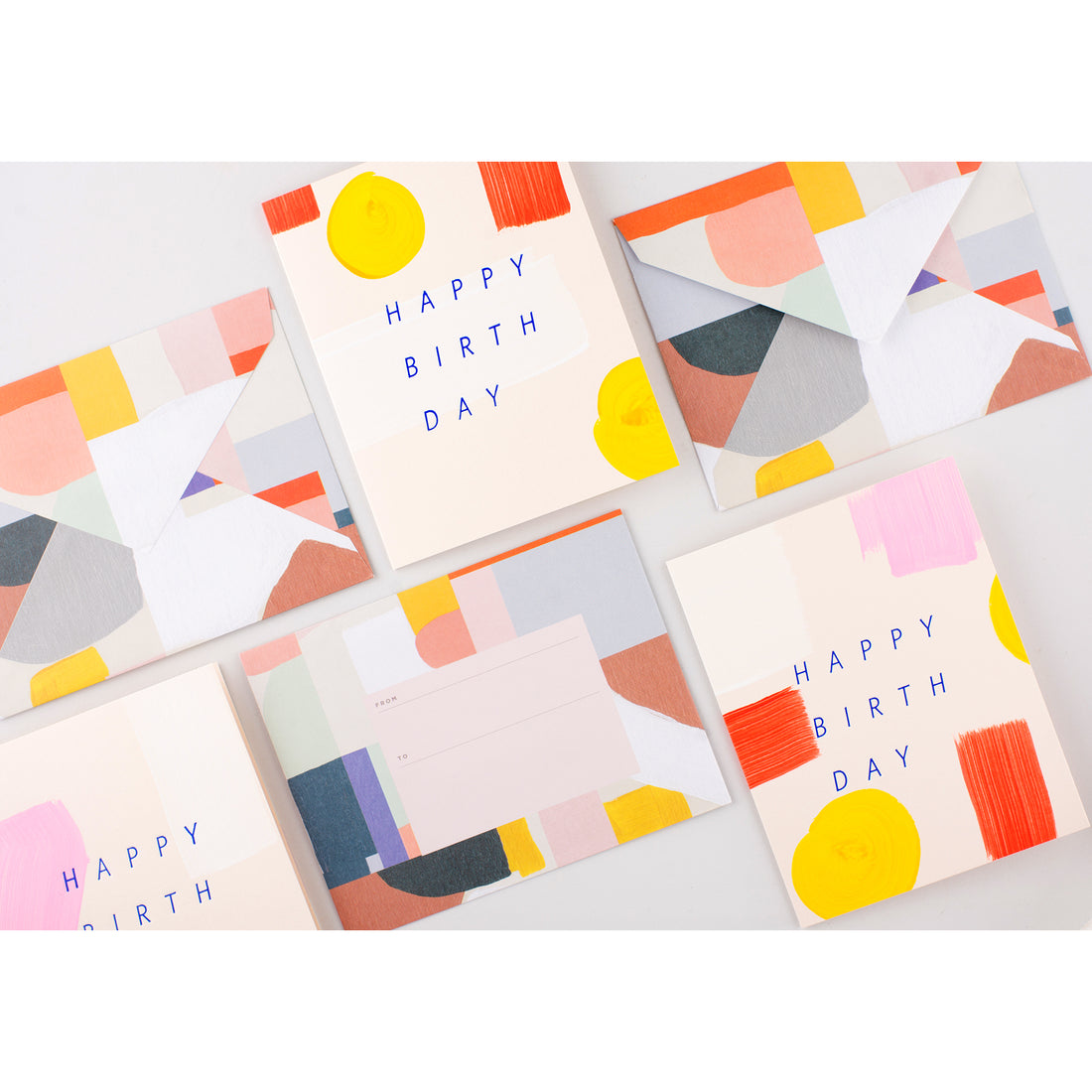 Moglea Spectrum Hand-Painted Birthday Card 
