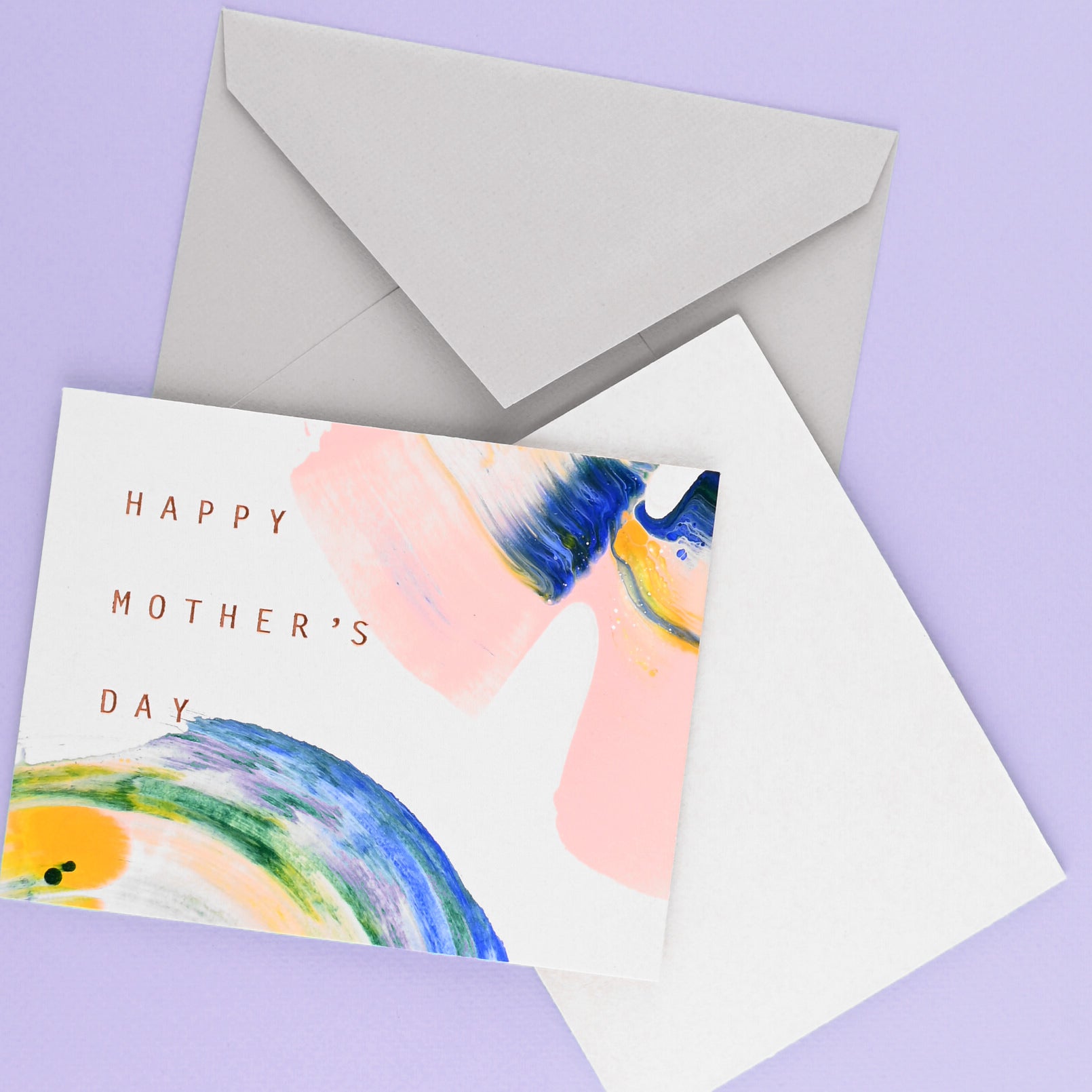 Null Mom Swirl Hand-Painted Mother's Day Card 