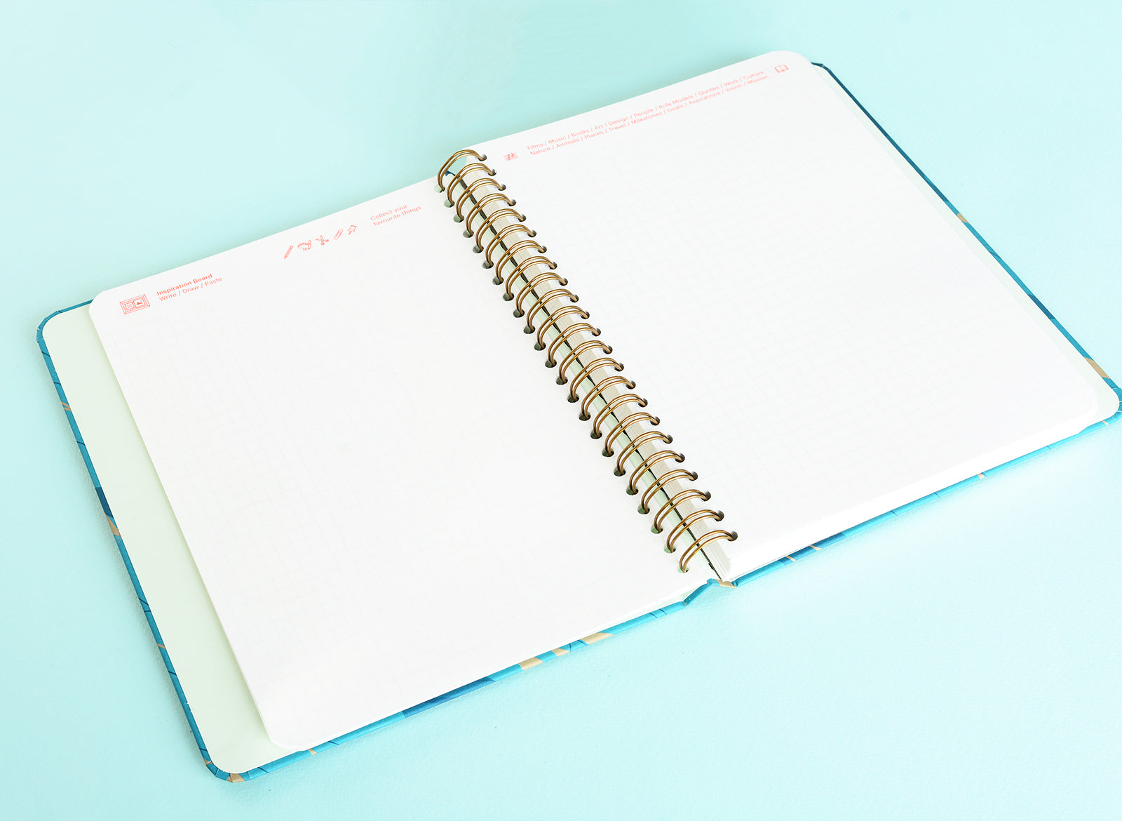 Mossery Wirebound Notebook Black Gold Speckle Ruled 