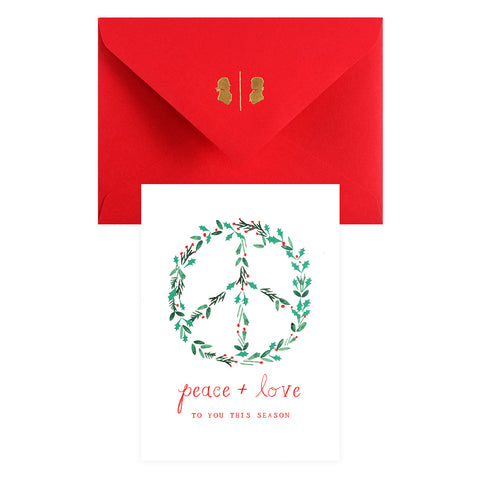 Mr. Boddington's Studio Peace and Love Holiday Cards Boxed 