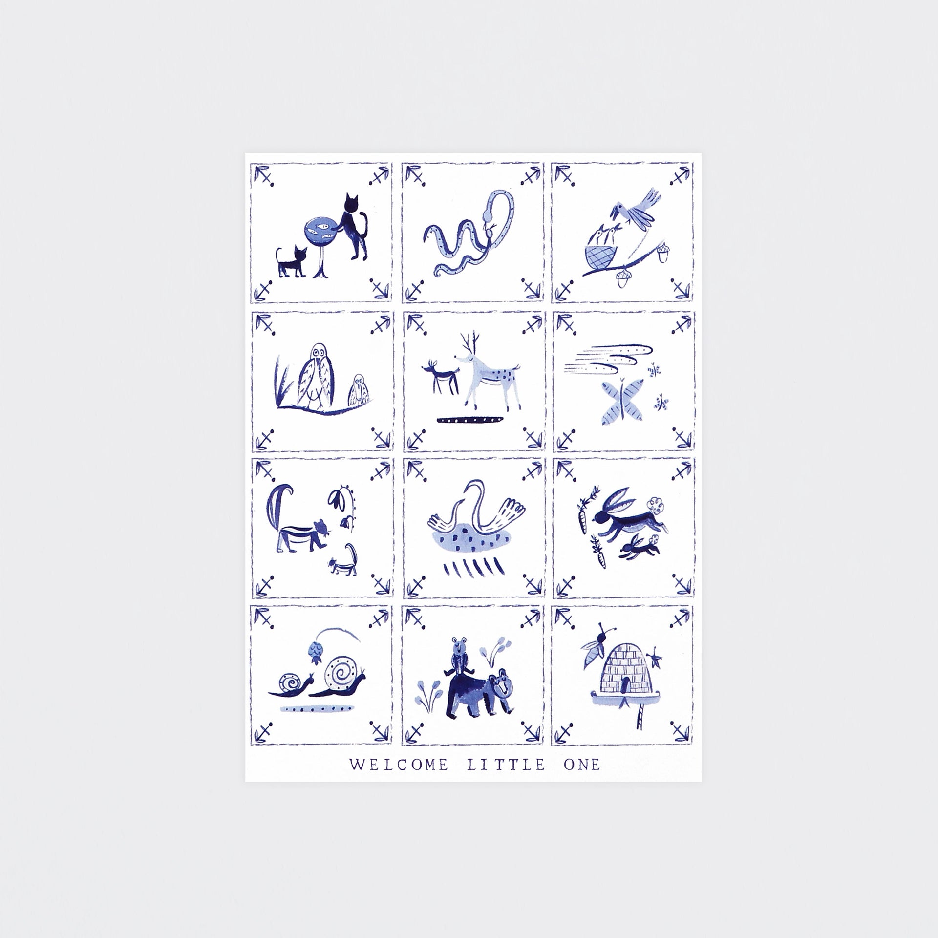Mr. Boddington's Studio Delft Tiles New Baby Card 
