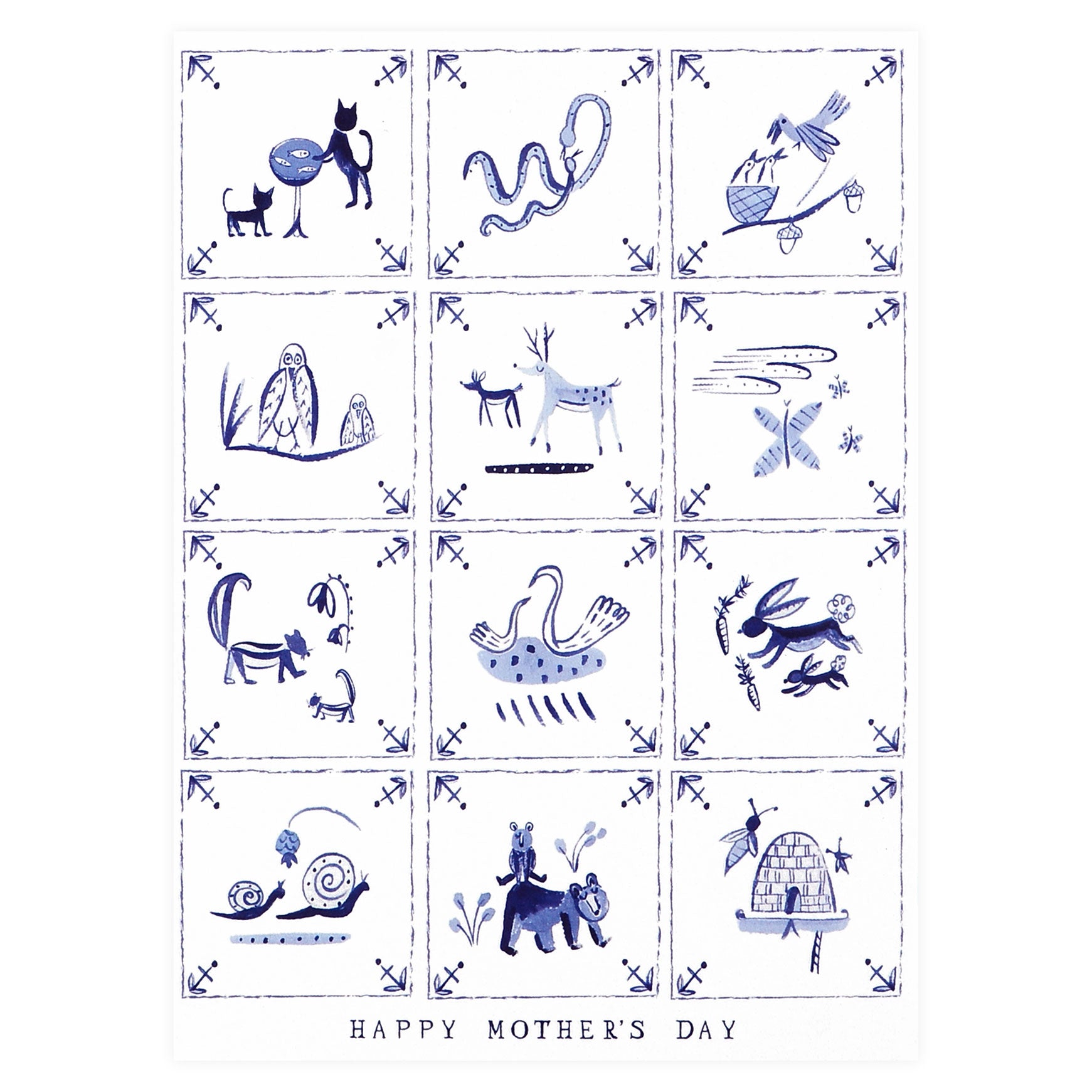 Mr. Boddington's Studio Delft Tiles Mother's Day Card 
