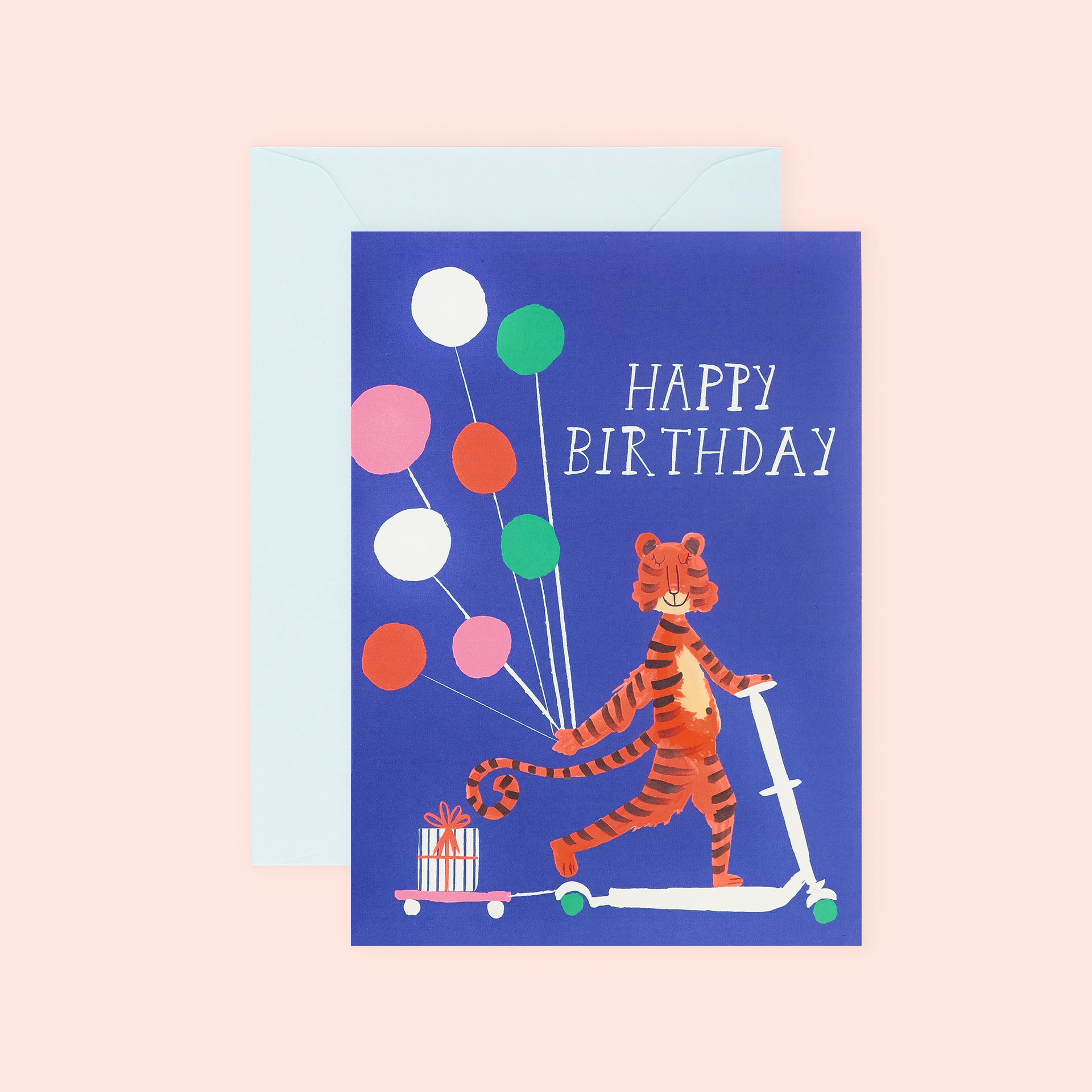 Mr. Boddington's Studio That Tiger Stole My Scooter Birthday Card 