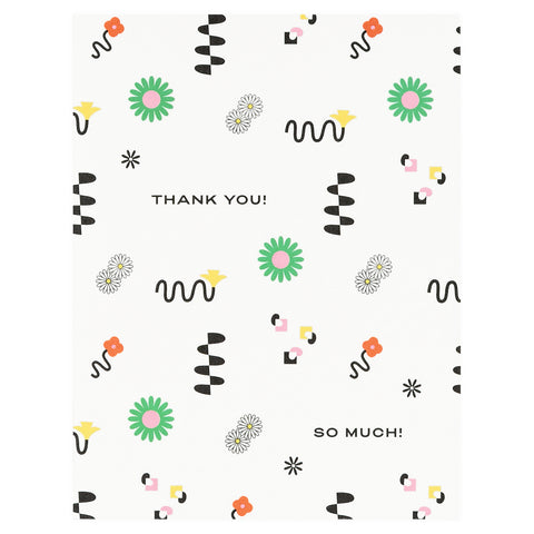 My Darlin' Thank You So Much Floral Pattern Greeting Card 
