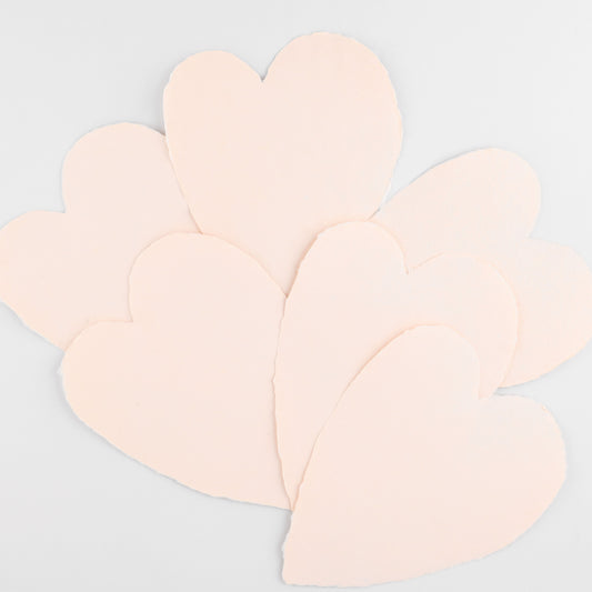 Blush Large Handmade Paper Hearts Boxed