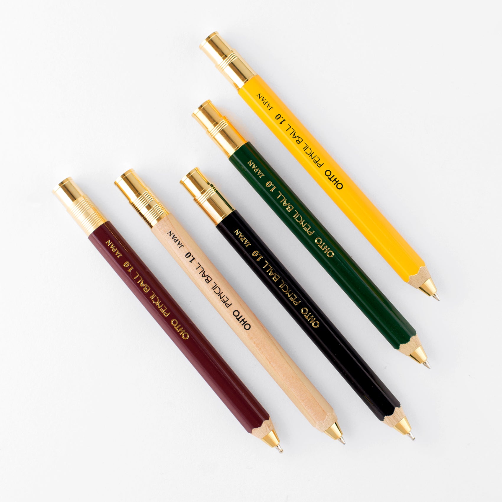 Ohto Wooden Pencil Ball Ballpoint Pen 1.0 mm | 5 Colors 