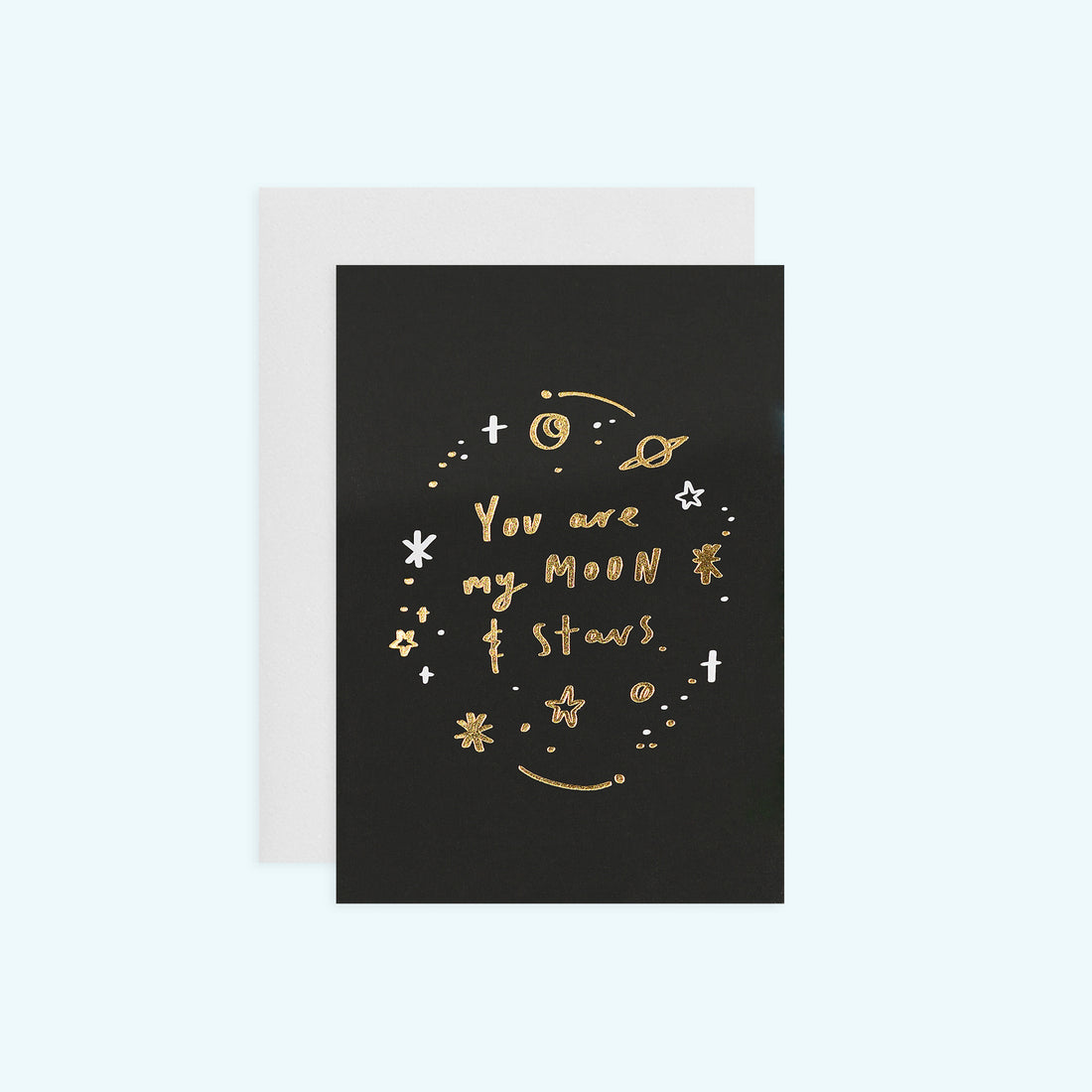 Old English Company Moon And Stars Greeting Card 