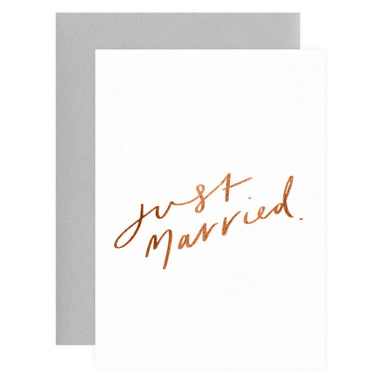 Old English Company Just Married Wedding Card 