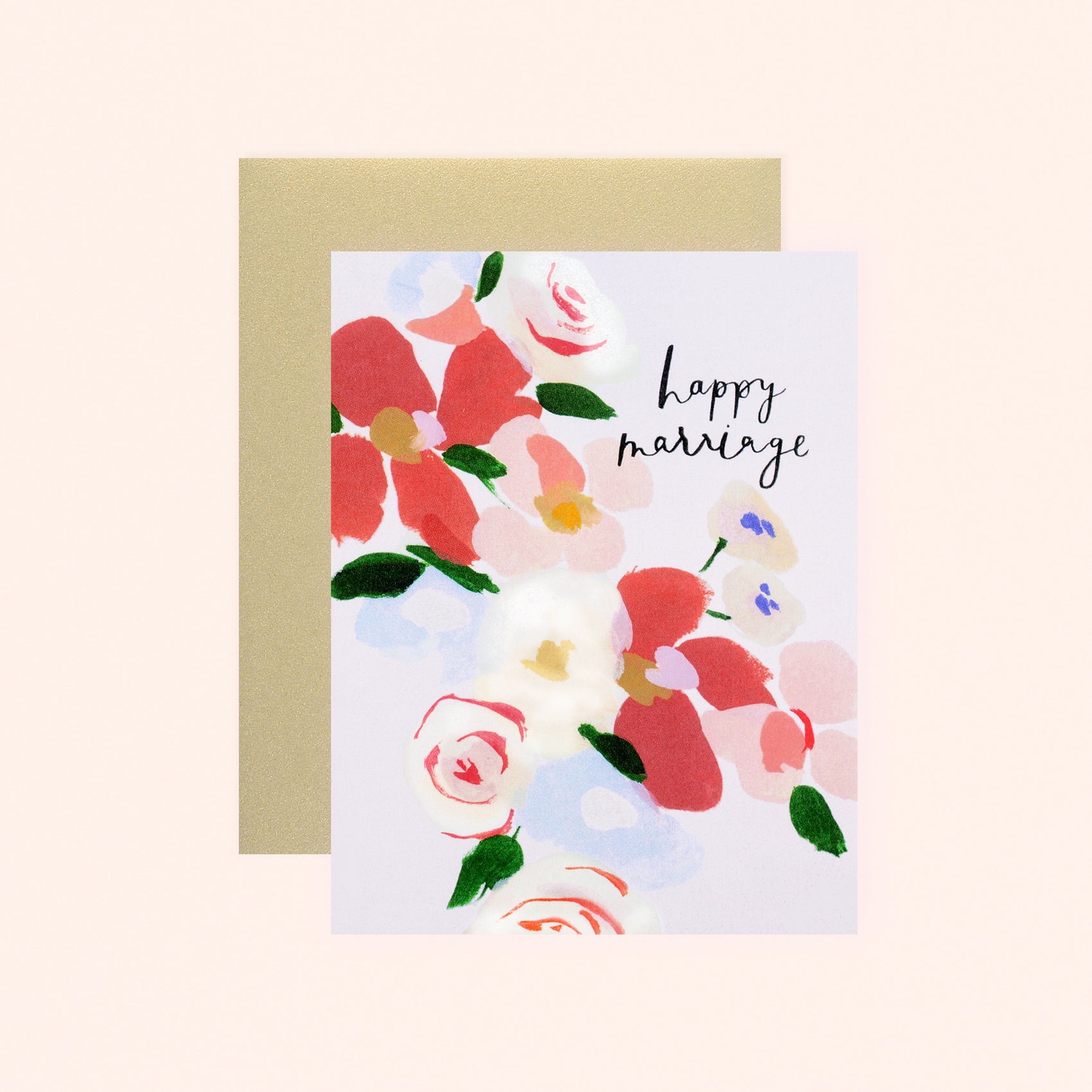 Happy Marriage Bouquet Wedding Card