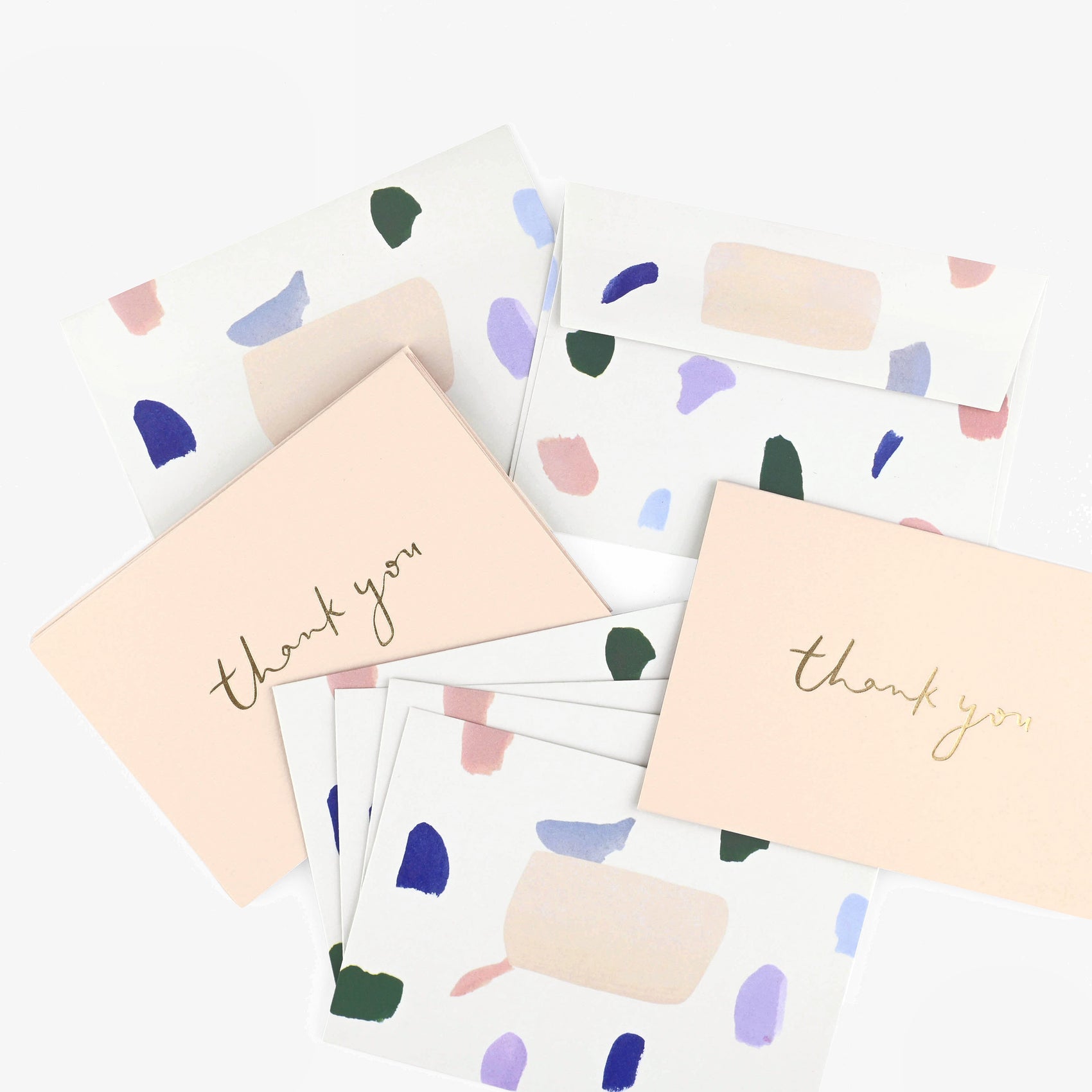 Strokes Folded Thank You Cards Boxed