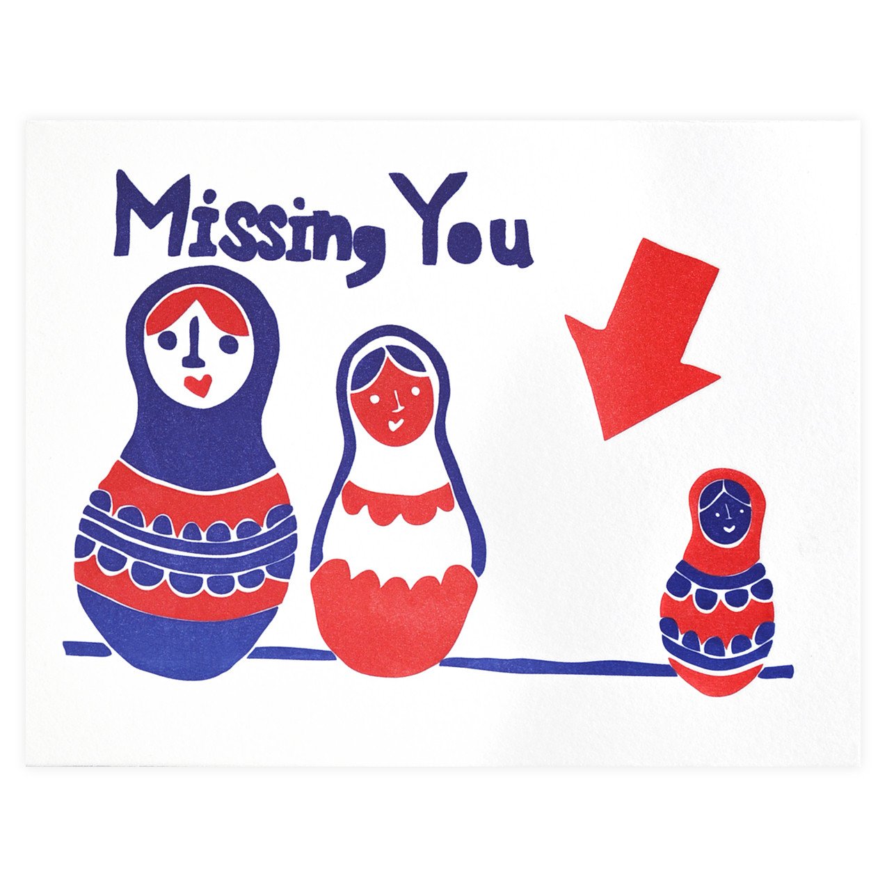 Papa Llama Nesting Doll Missing You Greeting Card 