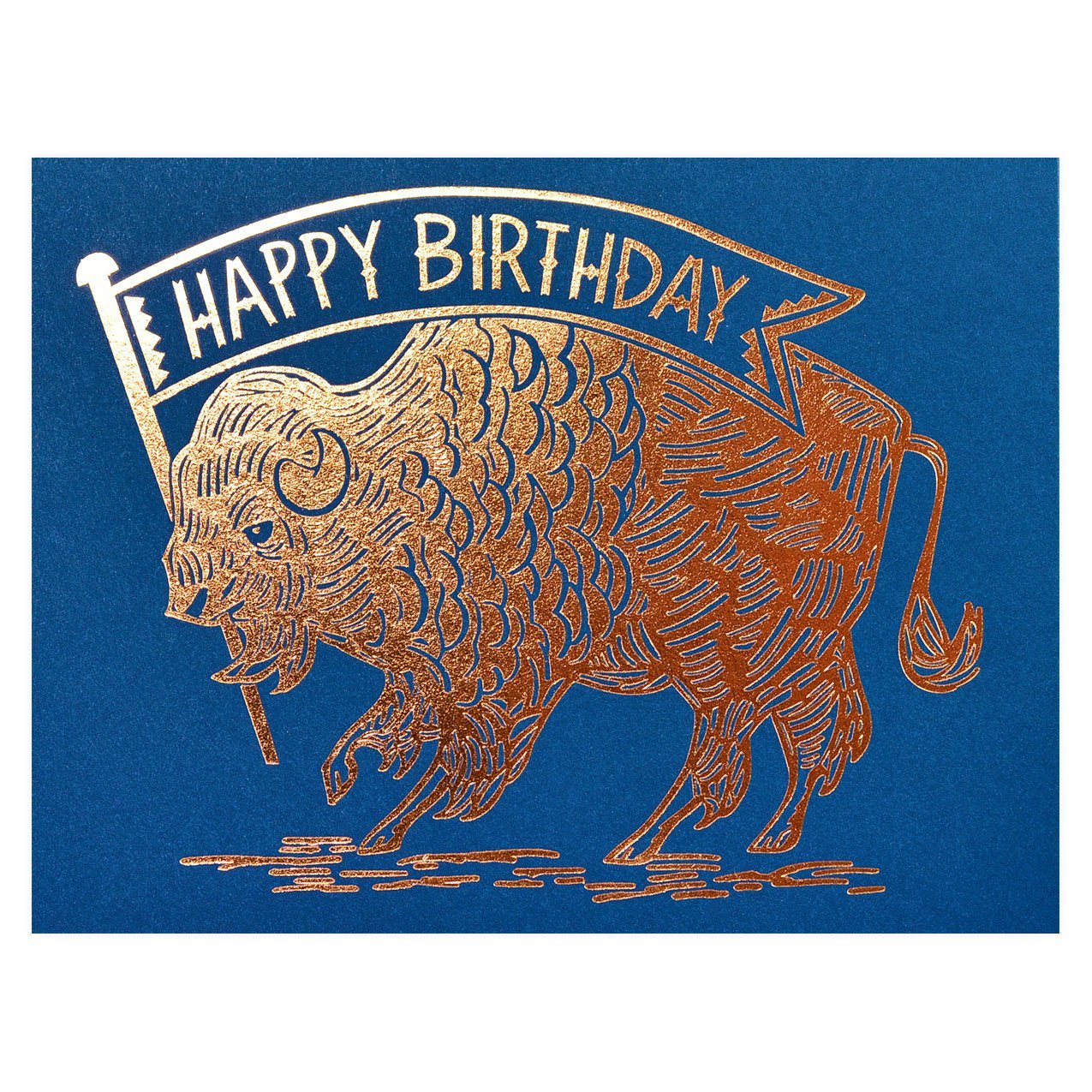 Paper Parasol Press Birthday Buffalo Copper Greeting Card 