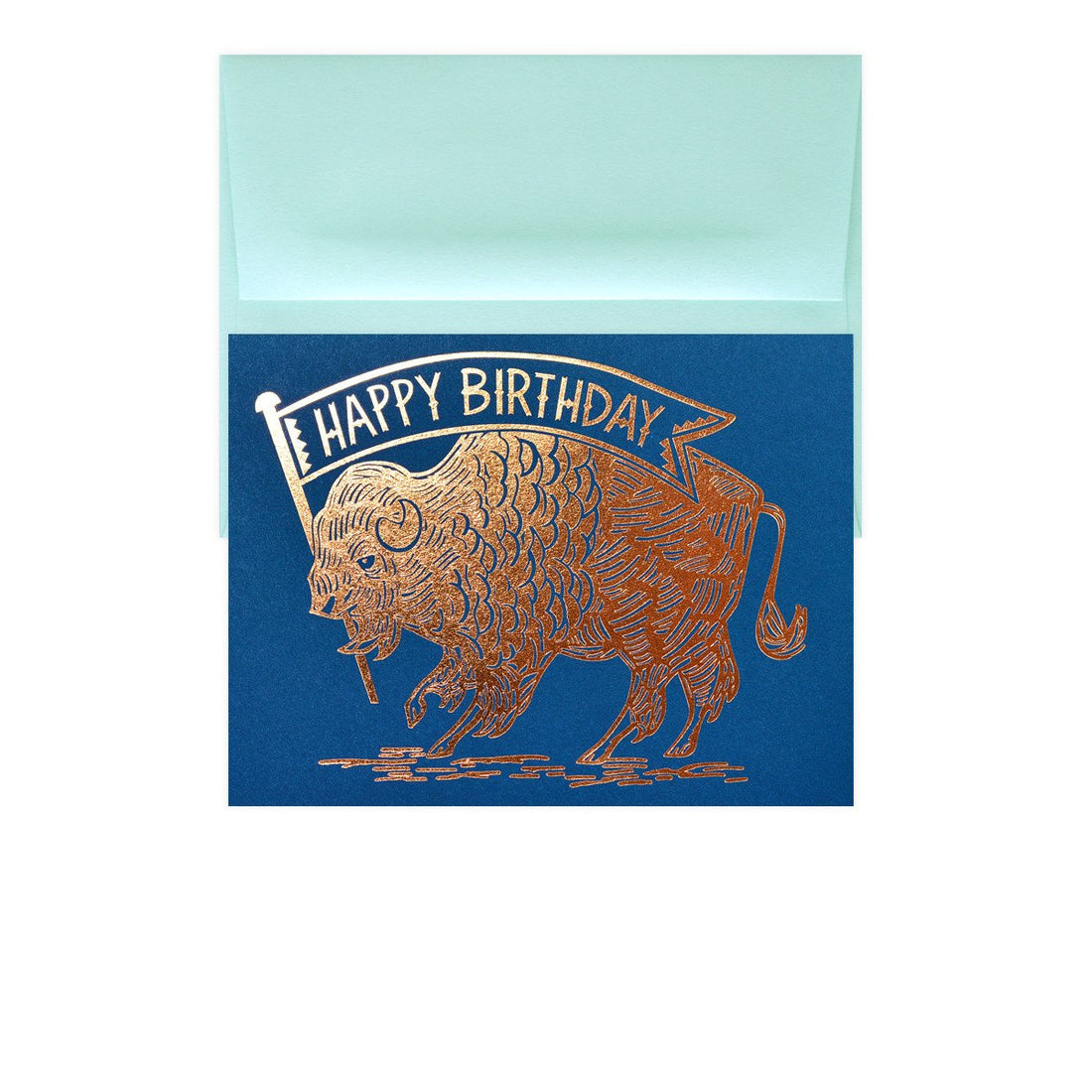 Paper Parasol Press Birthday Buffalo Copper Greeting Card 