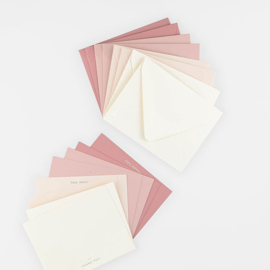 Papel & Co. Ombre Pink Thank You Cards Boxed 