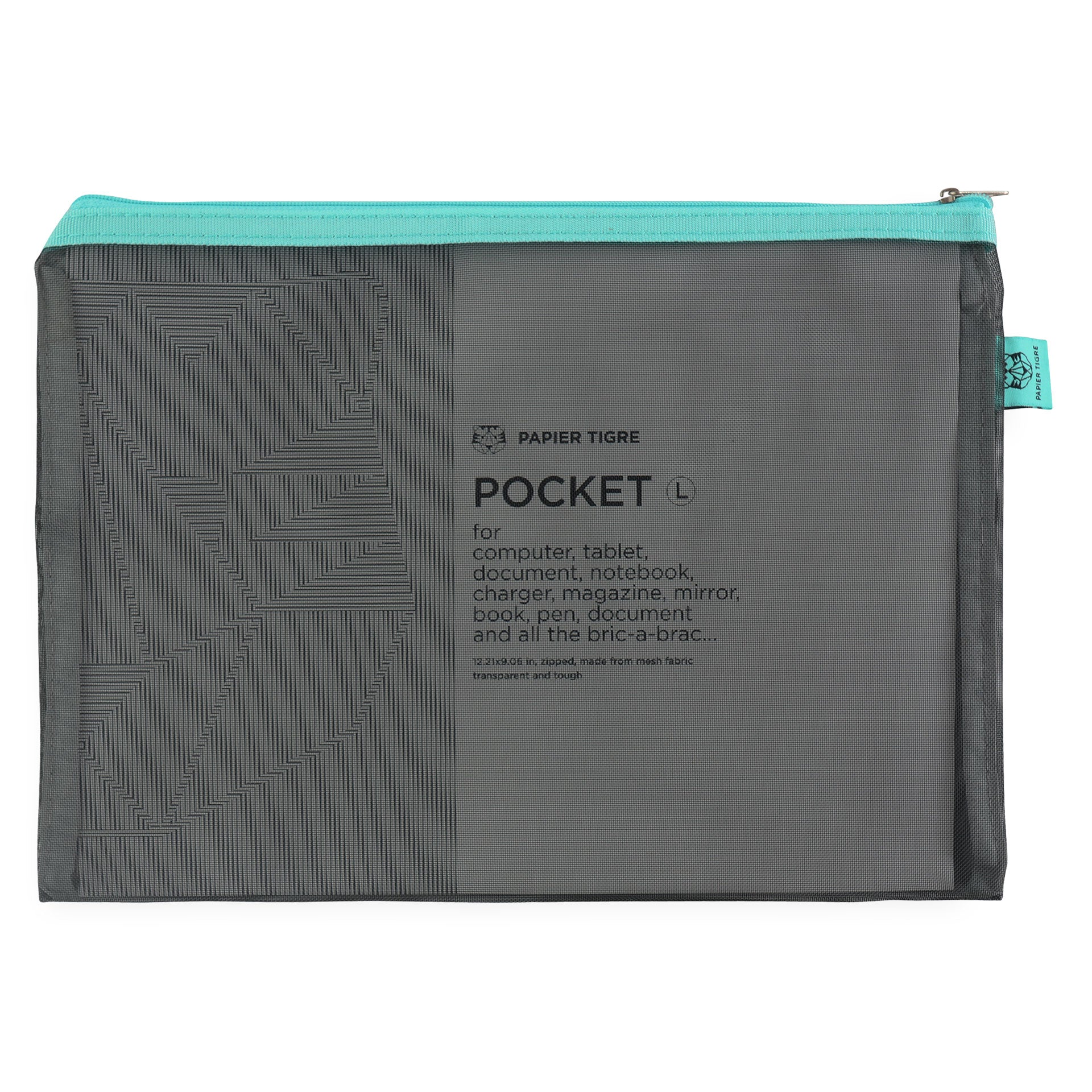 Papier Tigre Large Mesh Pouch Black 