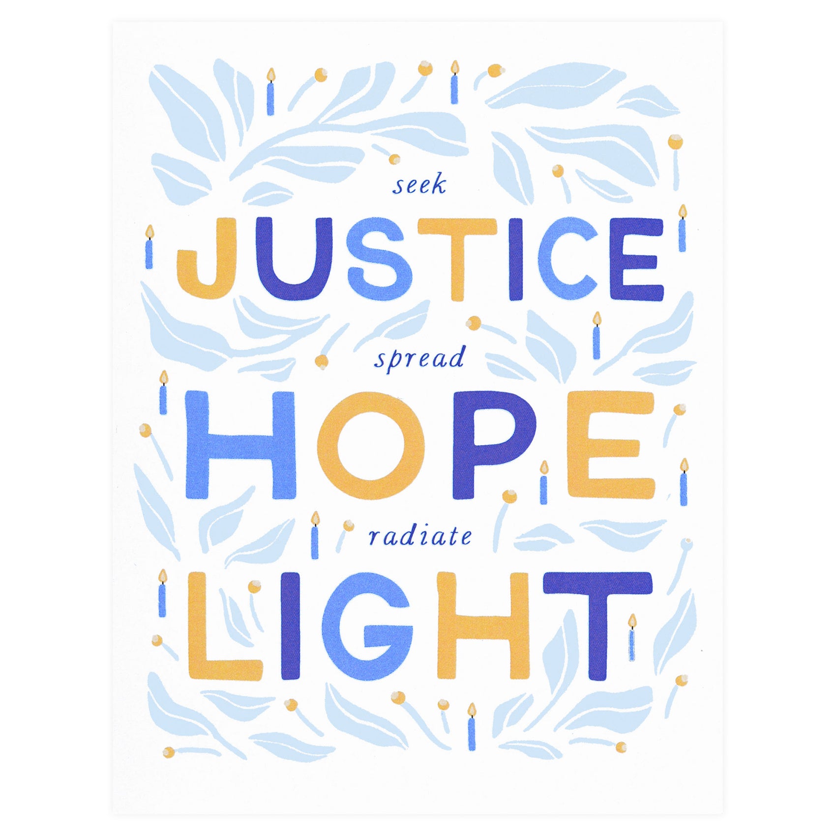 Justice Hanukkah Holiday Cards Boxed or Single