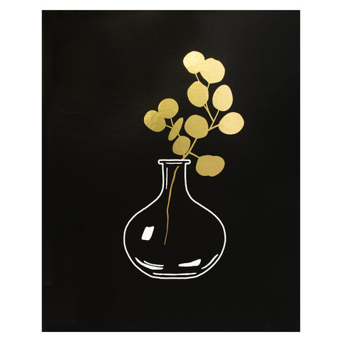Party of One Paper Round Vase Gold Foil Print 