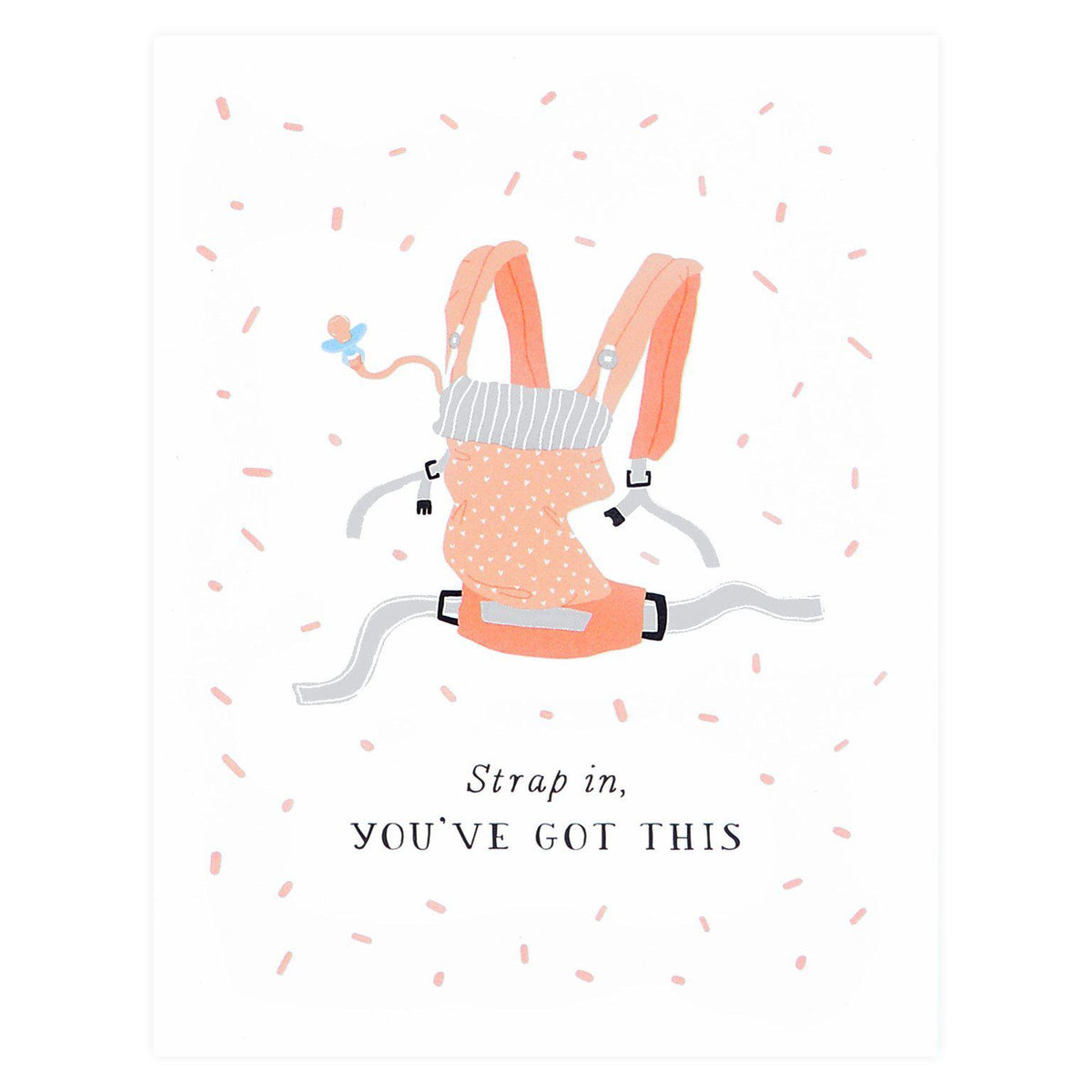 Party Of One Paper Strap In New Baby Card 