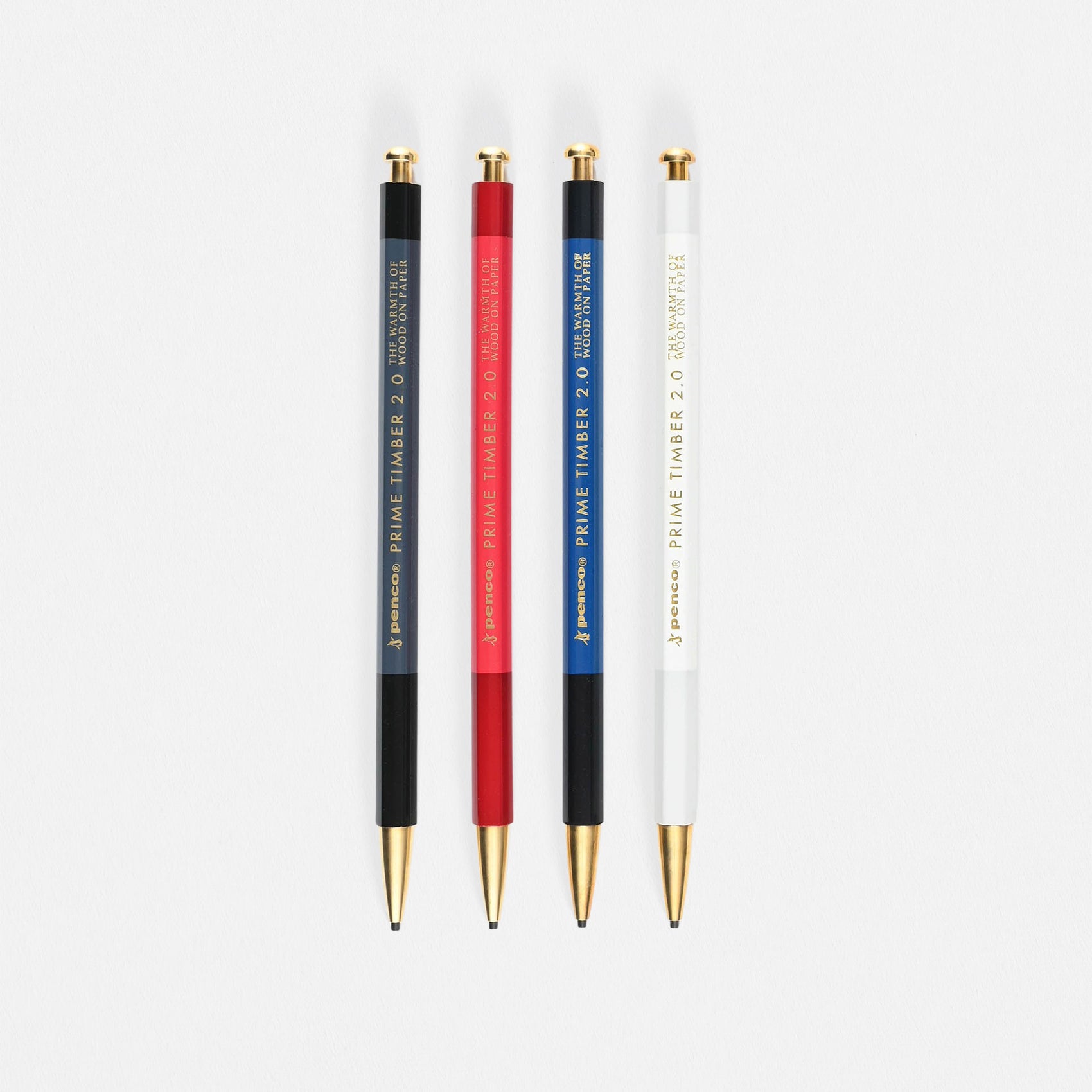 Penco Prime Timber Brass 2.0 MM Mechanical Pencil | Black, Red, Navy Or White