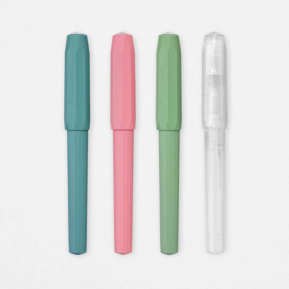Kaweco Kaweco Perkeo Fountain Pen Medium Nib | Breezy Teal, Peony Blossom, Clear & Jungle Green 