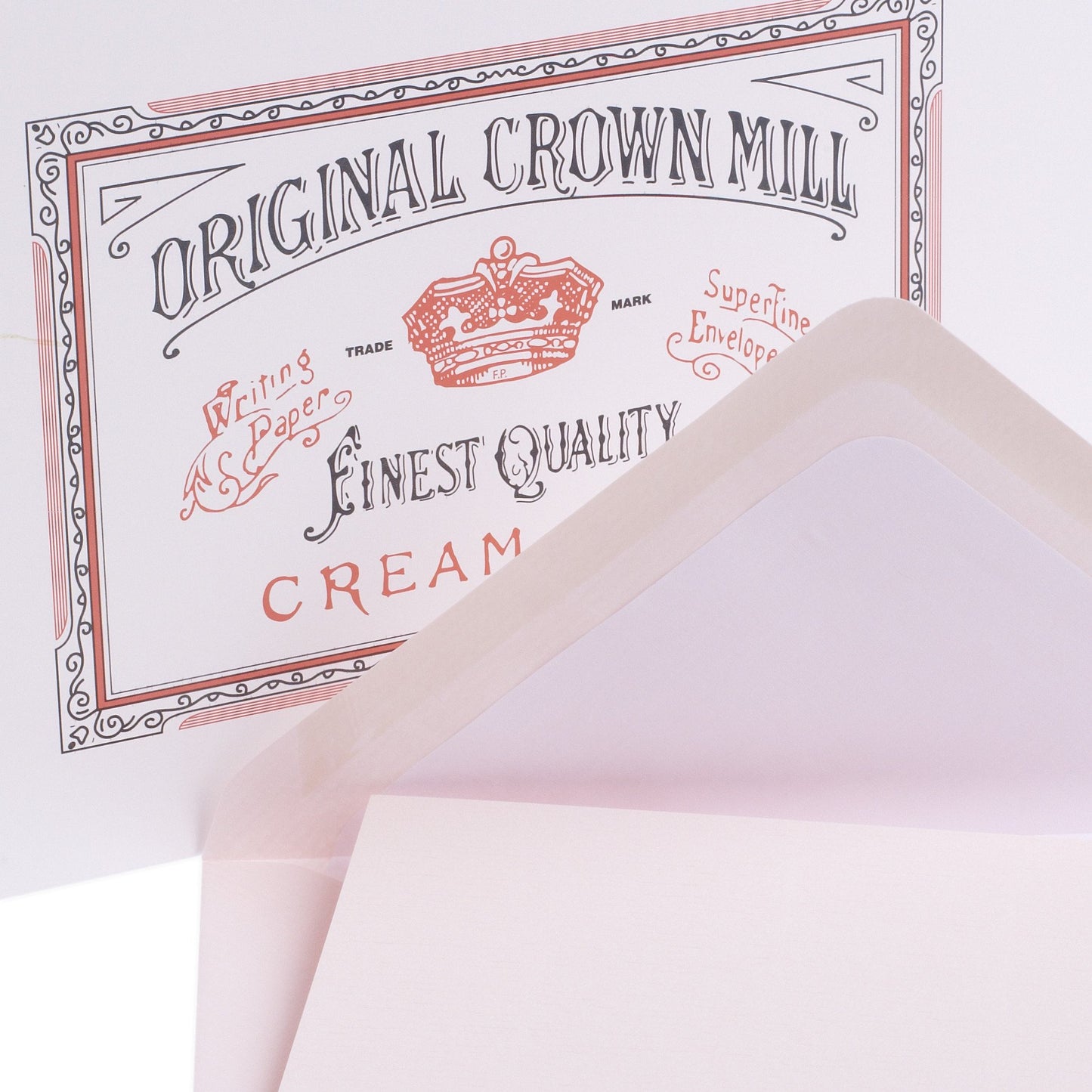 Crown Mill Classic Laid Note Card Presentation Box Pink 