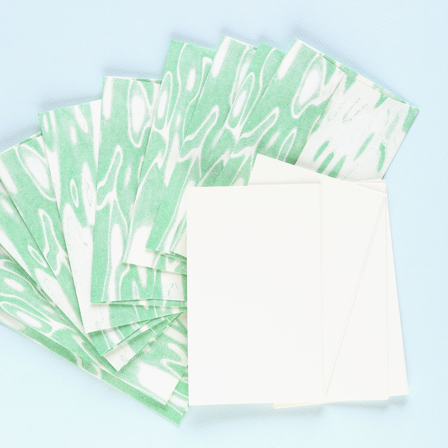Green Spill Flat Note Cards Boxed