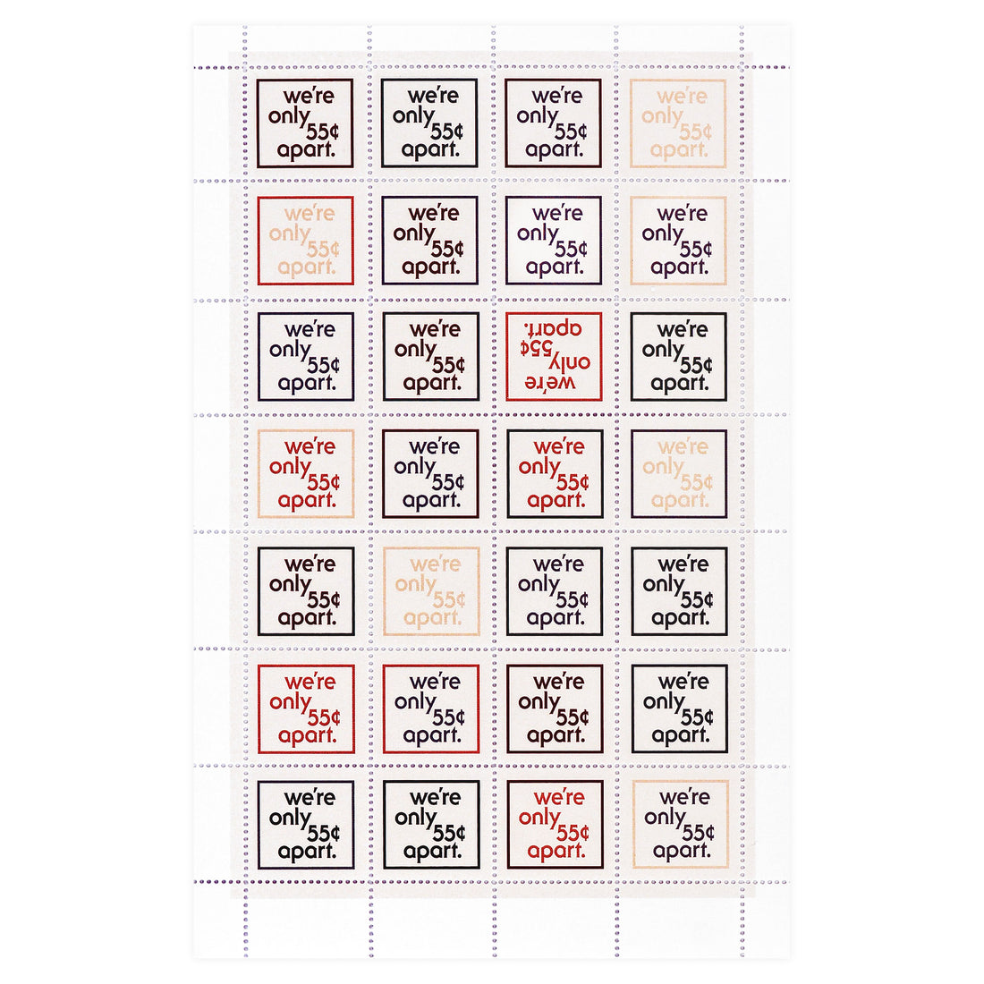 The Portland Stamp Company We're Only 55¢ Apart Poster Stamps 