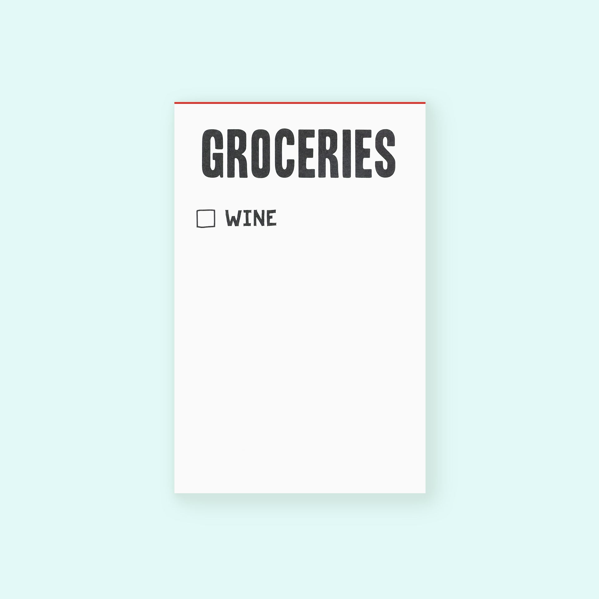 Power & Light Press Groceries Wine Notepad 