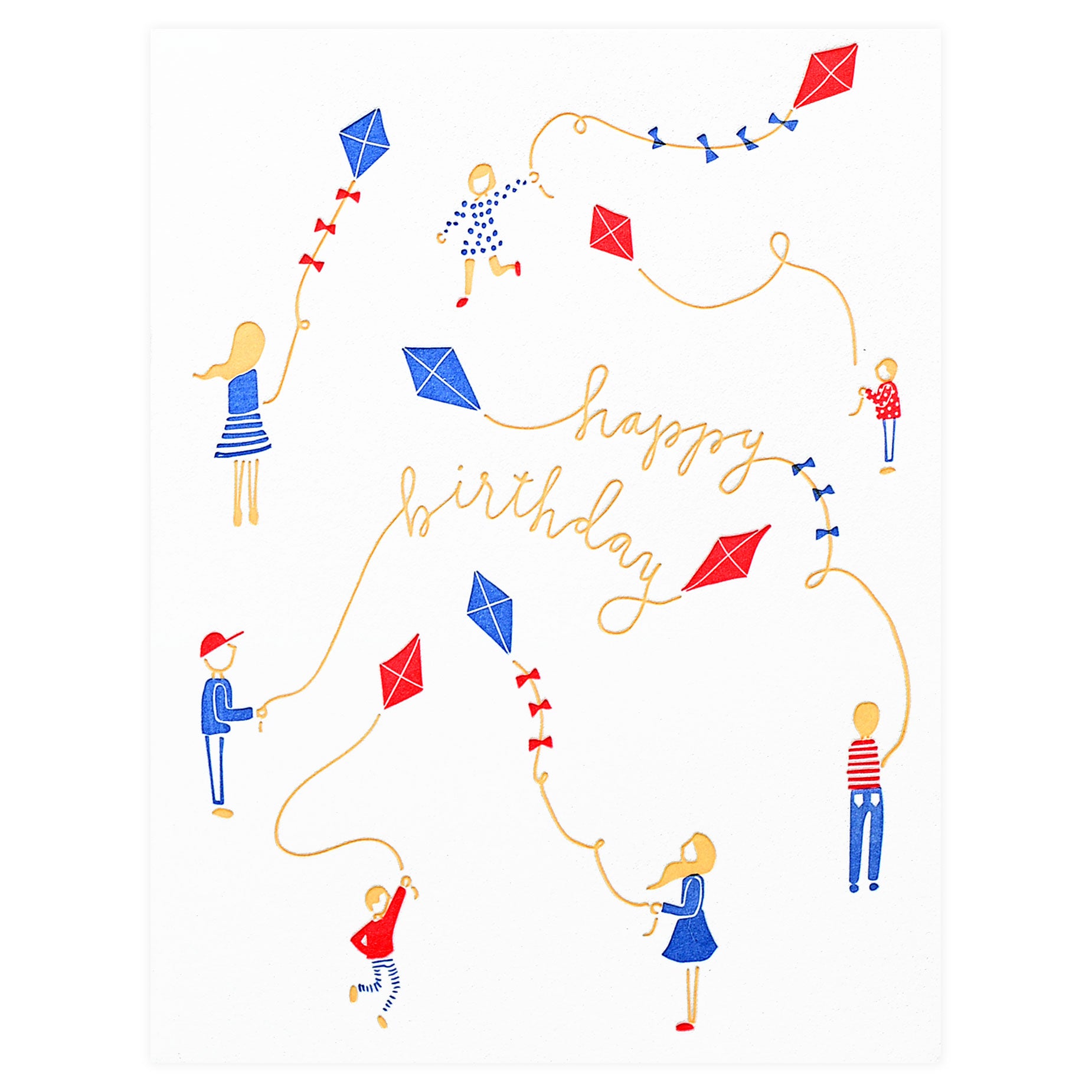 Printerette Press Kites Birthday Card 