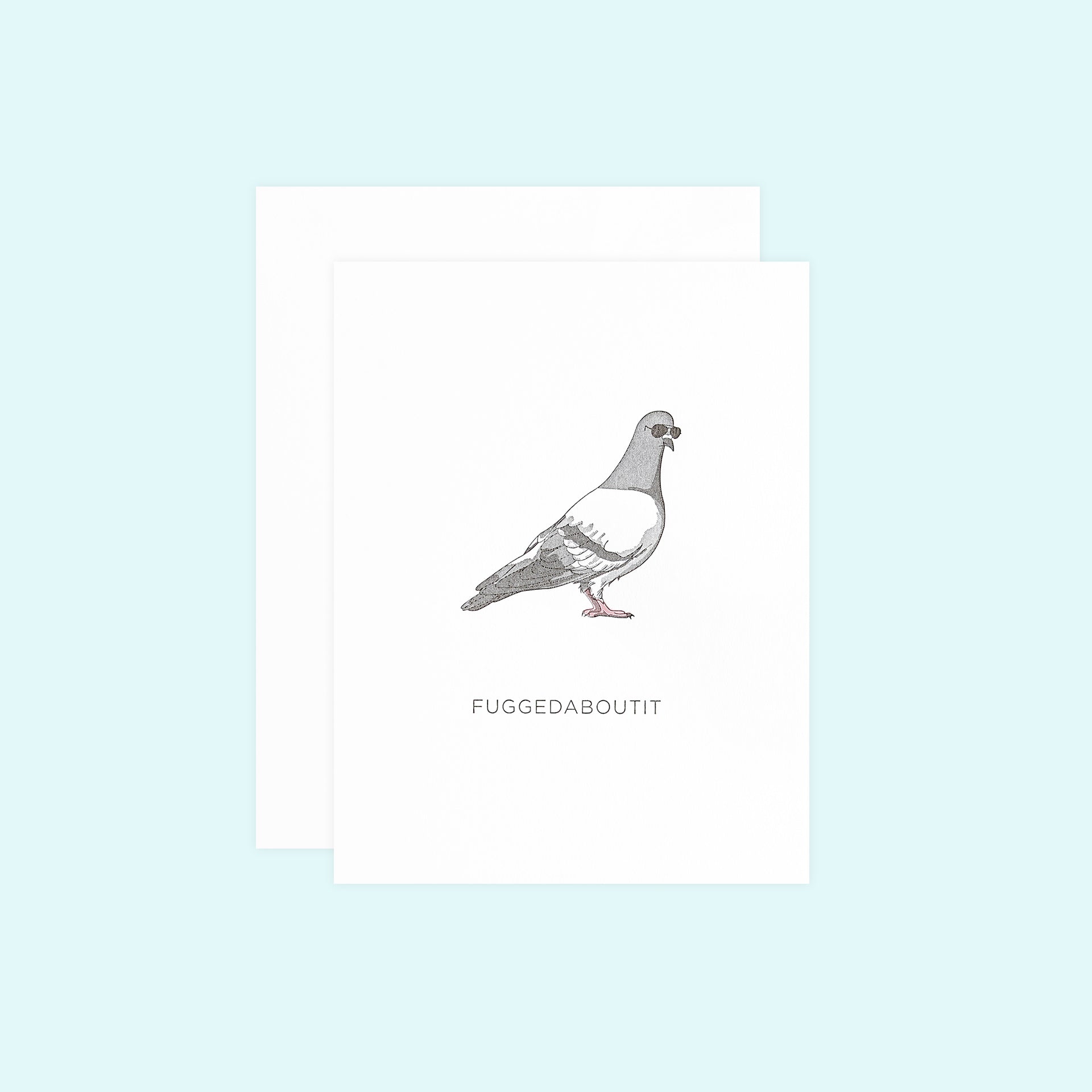 Quick Brown Fox Letterpress Pigeon Fuggedaboutit Greeting Card 