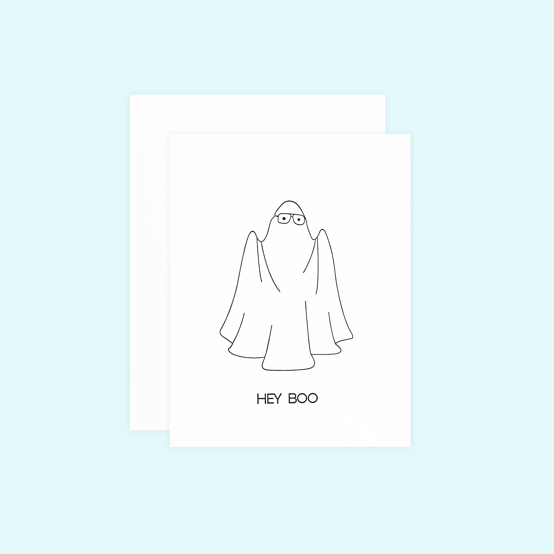 Quick Brown Fox Letterpress Hey Boo Greeting Card 